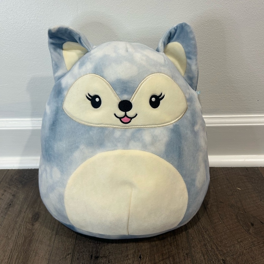 Squishmallow Rare 2021 12" Faldette the Fox Blue Tie Dye Soft Plush Toy